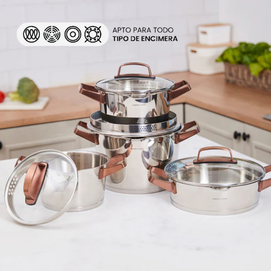 Batería Niza Cobre 8 Pzs Simple Cook